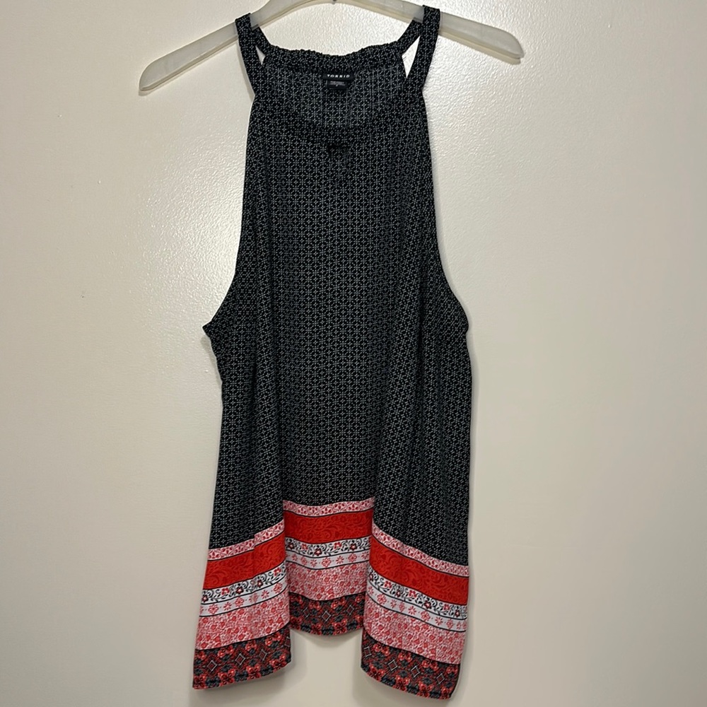Torrid Women’s Sleeveless Black Pattern w/ Stripes Bottom Top Size 2X - Picture 2 of 6